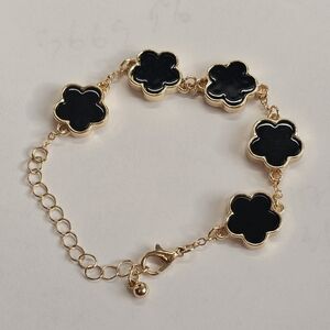 Bohemian Clover Black Gold Fashion Charm Bracelet
